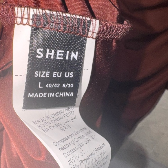 SHEIN Brown Long Sleeve Dress with Twist Detail - Picture 5 of 5